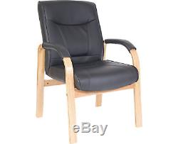 Kingston Leather Faced Visitor Chair Black