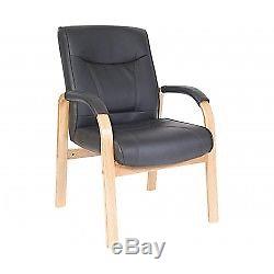 Kingston Leather Faced Visitor Chair Black