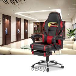 LANGRIA Reclining High-Back Leather Racing Office Desk Chair Gaming Footstool UK