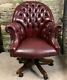 Leather Chesterfield Directors Captains Admiral Swivel Office Desk Chair