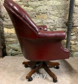 LEATHER CHESTERFIELD Directors Captains Admiral Swivel Office Desk Chair