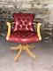 Leather Chesterfield Directors Captains Swivel Office Desk Chair