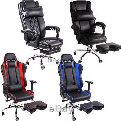 LIFE CARVER Gaming/Racer/Sports Chair Office Chair With Footstools Faux Leather