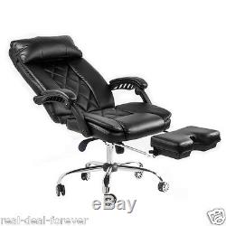 Luxury Office Chair High Back Computer Chair Adjustable Leather Recliner Swivel