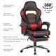 Langria Pace Reclining Leather Sports Racing Office Desk Chair Gaming Footstool