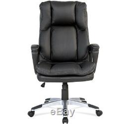 Large Computer Desk Chair Executive Office Chair Swivel Adjustable High Black UK