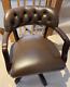 Laura Ashley Captains Leather Chesterfield Office Chair