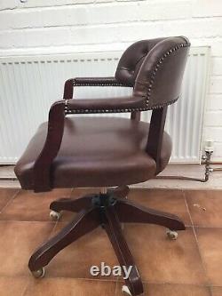 Laura Ashley Franklin Home/Office Leather Swivel Chair