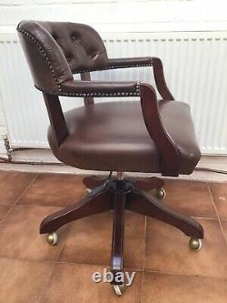 Laura Ashley Franklin Home/Office Leather Swivel Chair