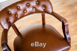 Laura Ashley Franklin Office Chair in Brown Leather, Chair fine but damaged Legs