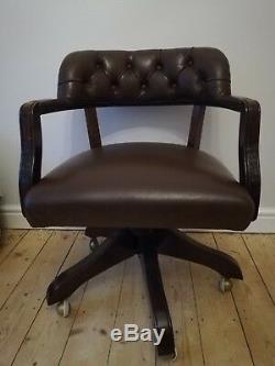Laura Ashley Franklin Office Dark Chestnut Leather Chair