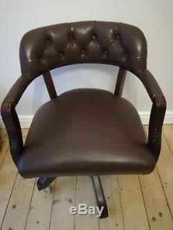 Laura Ashley Franklin Office Dark Chestnut Leather Chair