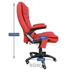 Leather Chair Red Reclining Office Chair (with massage & heat) EX DEMO