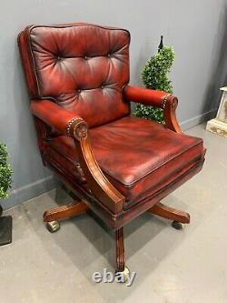 Leather Chesterfield Captains Chair Office Chair Barker Stonehouse Swivel Chair