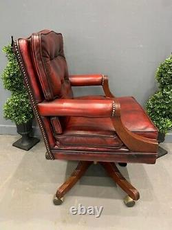 Leather Chesterfield Captains Chair Office Chair Barker Stonehouse Swivel Chair