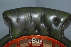 Leather Chesterfield Captains Height Adjustable Swivel Tilt Tub Office Chair