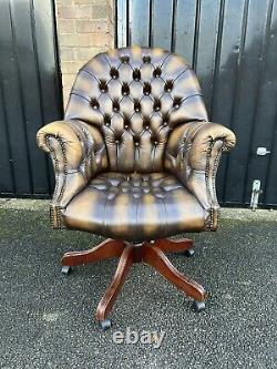Leather Chesterfield Directors Office Chair Captains Chair