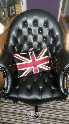 Leather Chesterfield office executive directors swivel office chair
