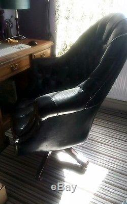 Leather Chesterfield office executive directors swivel office chair