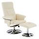 Leather Effect Recliner Swivel Chairs With Footstools Sofa Home Office Seating