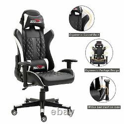 Leather Executive Gaming Chair Office Computer Desk Chair Racing Swivel Recliner