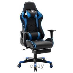 Leather Gaming Racing Chair Office Executive Recliner + Leg Rest Massage Seat
