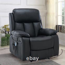 Leather Heated Massage Single Sofa Upholstered Armchair Office Recling Chair New