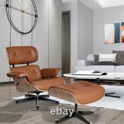 Leather LEISURE CHAIR Armchair Lounge Chair with Ottoman Home Office UK