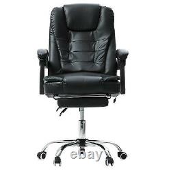 Leather Massage Computer Chair Office Gaming Swivel Recliner Executive Desk