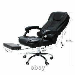 Leather Massage Computer Chair Office Gaming Swivel Recliner Executive Desk