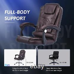 Leather Office Chair Computer Gaming Executive Recliner Swivel Luxury Massage UK