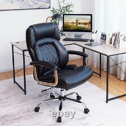 Leather Office Chair Executive Computer Chair Big & Tall Ergonomic Padded Chair