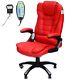 Leather Office Chair Pc Furniture Red Modern Massage Home Seat Heat Rocking