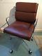 Leather Padded Eames Style Office Chair & Glass Desk