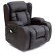 Leather Recliner Chair Brown Massage Heat Furniture Rocking Sofa Armchair Mode