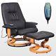 Leather Reclining Massage Chair Armchair Stool Swivel Recliner Home Office