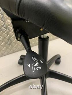 Leather Saddle Seat Office Chair 5 Wheels Ergonomic Design