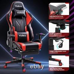 Leather Video Gaming Racing Chair Ergonomic Swivel Computer Office Desk Chair