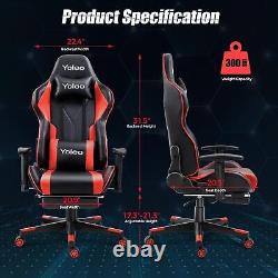 Leather Video Gaming Racing Chair Ergonomic Swivel Computer Office Desk Chair