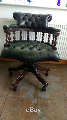 Leather chesterfield captains office chair