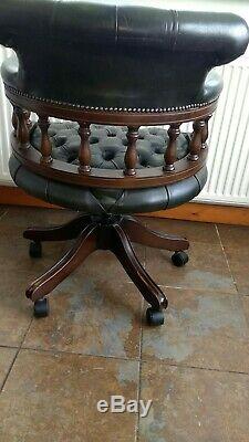 Leather chesterfield captains office chair