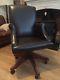 Leather Office Chair Modern Captain Style Brown Leather