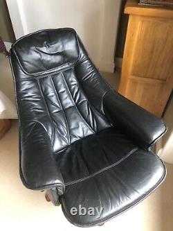 Leather swivel reclining home or office chair