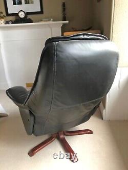 Leather swivel reclining home or office chair
