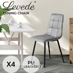 Levede Dining Chair Chairs Set of 4Faux Leather Kitchen Home Office Family Room