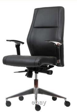 London Black Leather Computer Executive Managers Office Swivel Chair Graded 95%