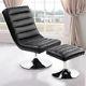 Lounge Chair And Ottoman Black Faux Leather Recliner Seat Modern Home Office