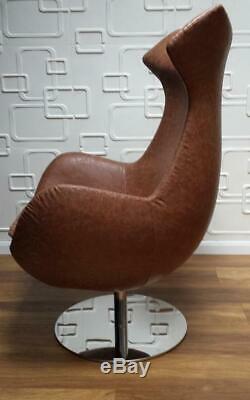 Lounge office Swivel Arm Chair Vintage Brown egg shape