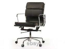 Low Back Soft Pad Black Office Chair Modern Style Leather Office Chair