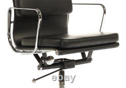 Low Back Soft Pad Black Office Chair Modern Style Leather Office Chair